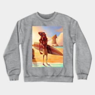 surfer squid Crewneck Sweatshirt